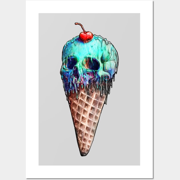 Ice Cream Skull Wall Art by nicebleed